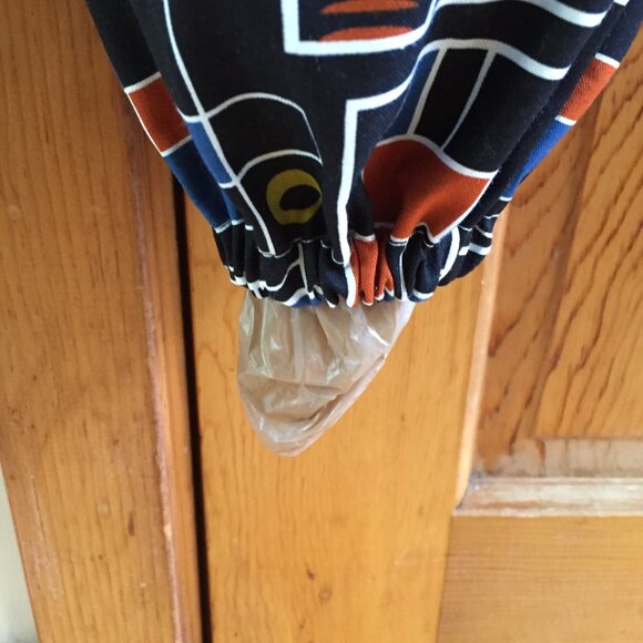 Plastic bag holder grocery dispenser Cotton Reusable Washable Mid Century Modern - Picture 2 of 3